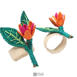 Blossom Iraca/Raffia Napkin rings