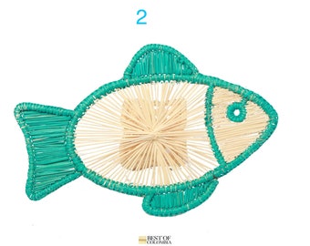 Big Fish Straw Napkin ring - Marina blue