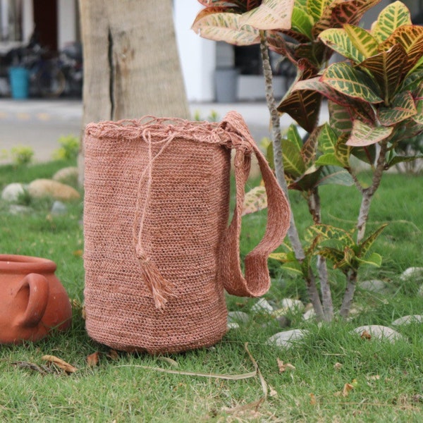 Blush Pink Fique Palm Bags - Kankuamo Natural fibers Shoulder bags