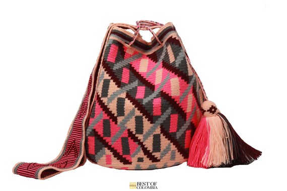 GROSSE bunte Wayuu Mochila Tasche mit Quasten handgewebt gehakelte Premium Qualitat Etsy