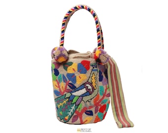 Large wayuu mochila bag - Strap & Handle Tapiz