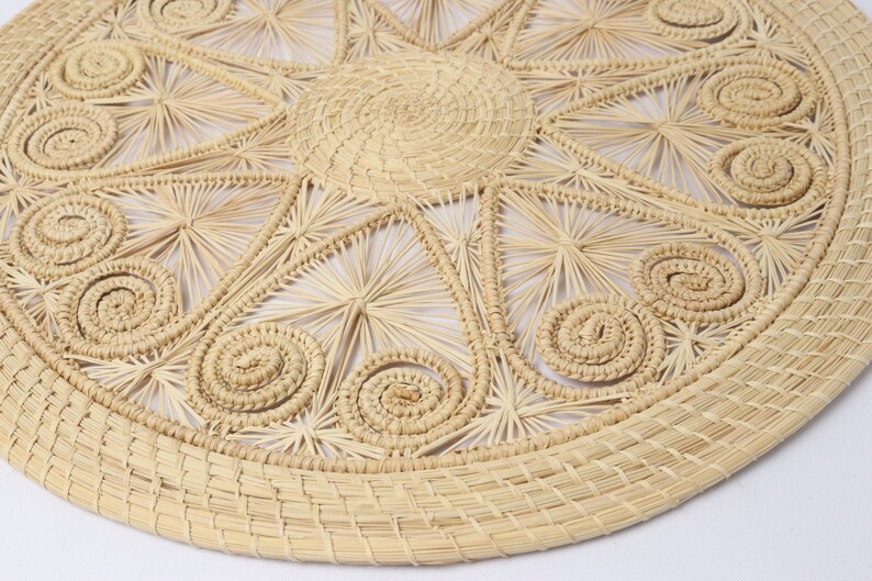 Iraca Palm Placemats With 8 Hearts All Natural & 6 Colors / Etsy