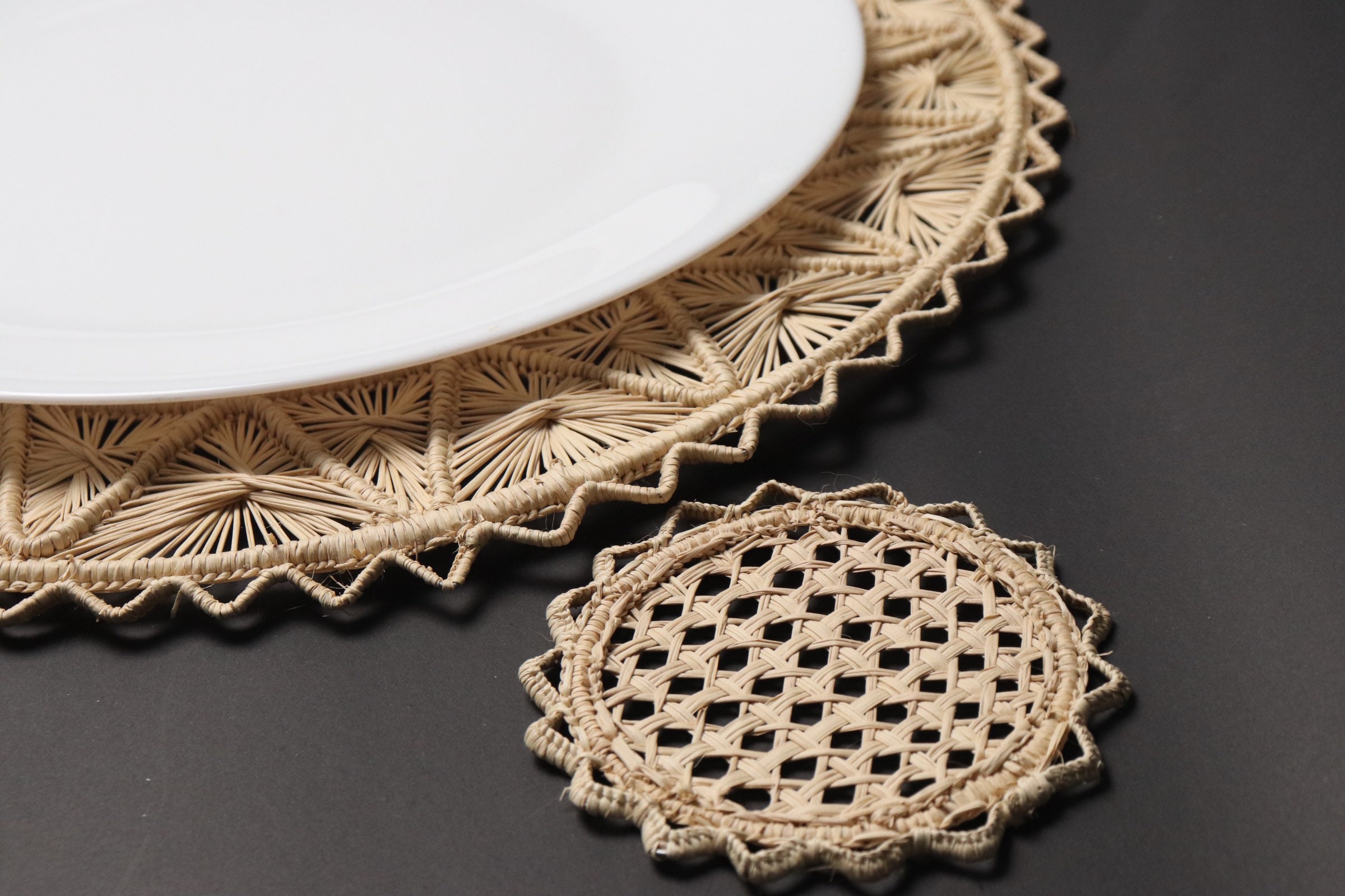 Iraca Palm Placemats 10 Colors Pyramid Style High Quality Etsy