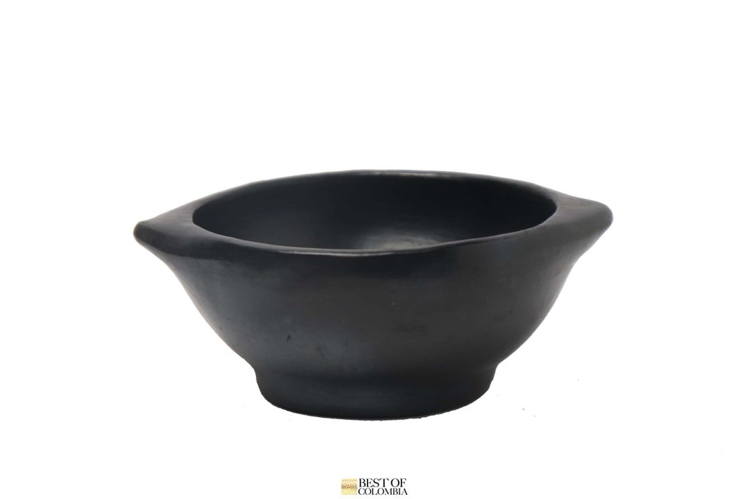 Black Clay Bowl Plate Handmade Pottery Etsy Canada