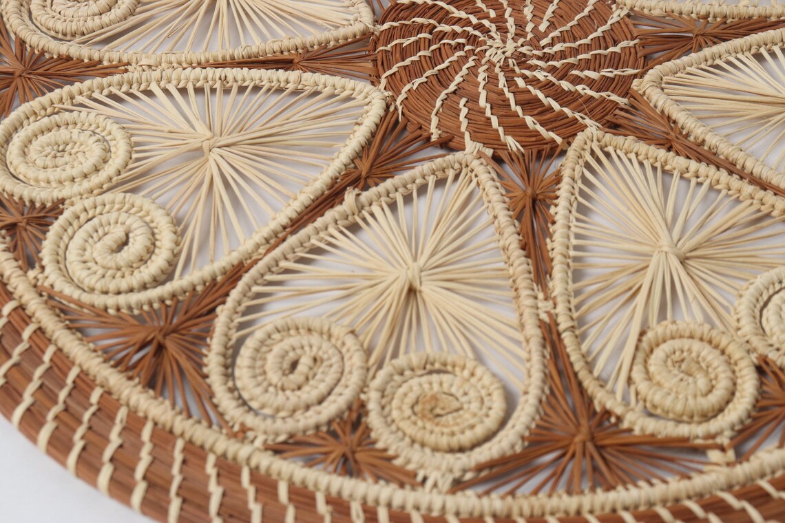 Iraca palm Placemats with 8 Hearts All natural & 6 Colors / Etsy