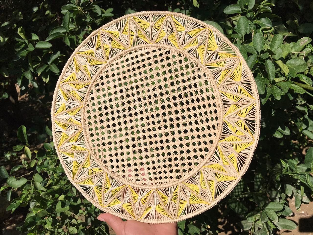 Iraca palm Placemats 2Colors Pyramid Style Etsy 日本