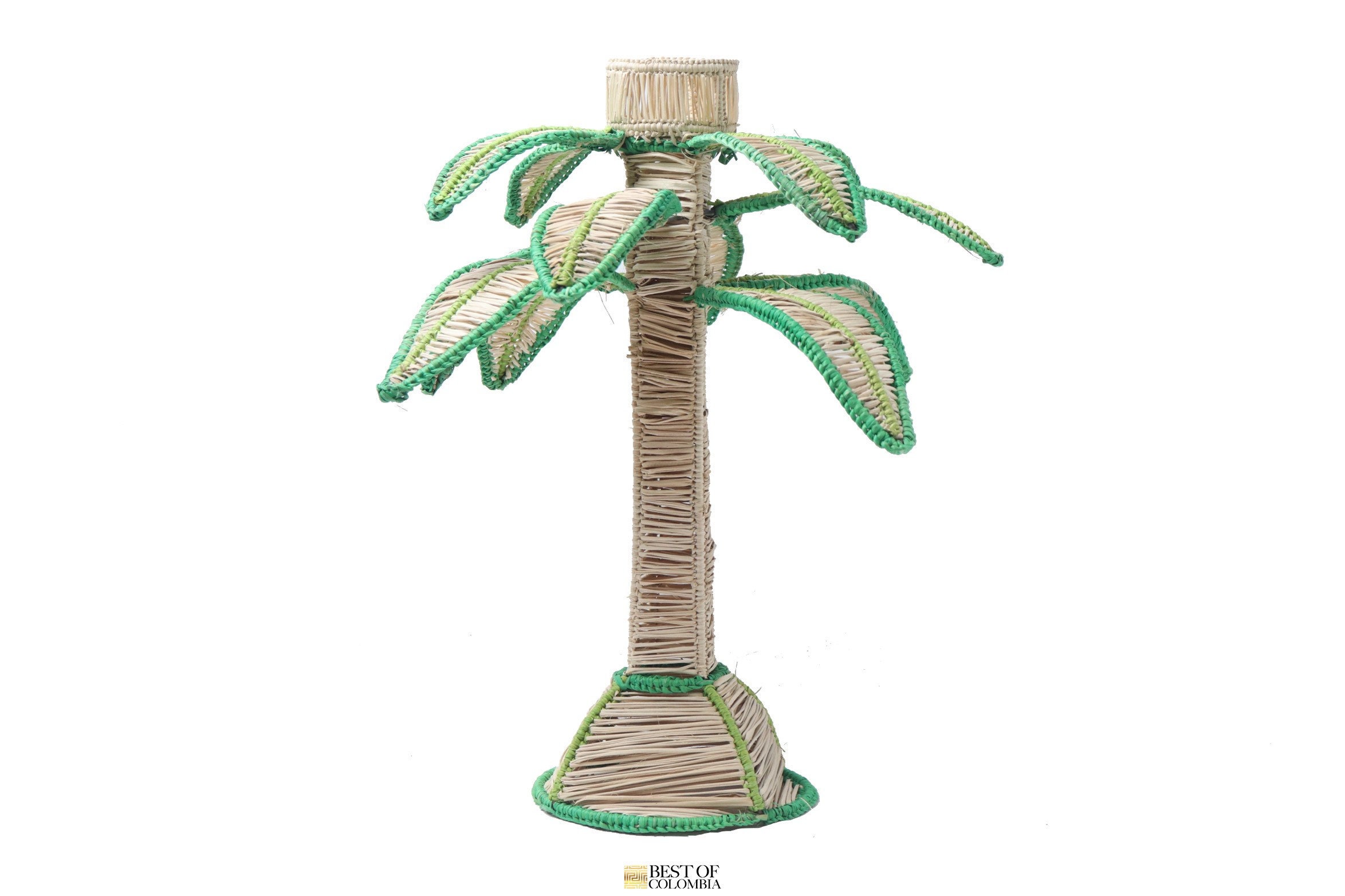 Iraca/raffia Palm Tree Candle Holder Etsy