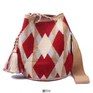 Mochila Wayuu Premium - Única en su tipo, bandolera grande, tejida a crochet, artesanía colombiana, bolso artesanal, carteras étnicas, bolsos tejidos, bolsos tejidos a mano