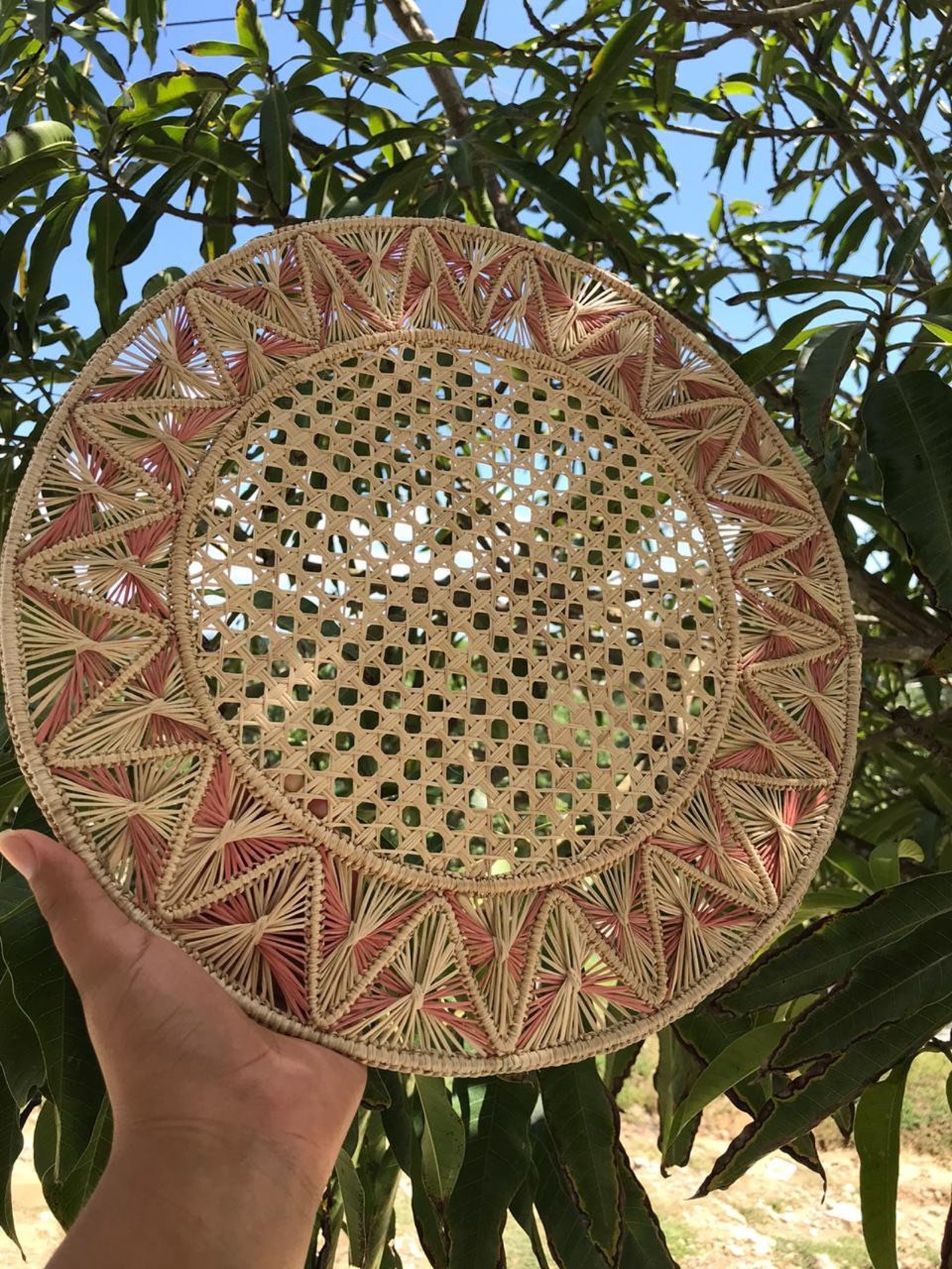 Iraca palm Placemats 2Colors Pyramid Style Etsy 日本