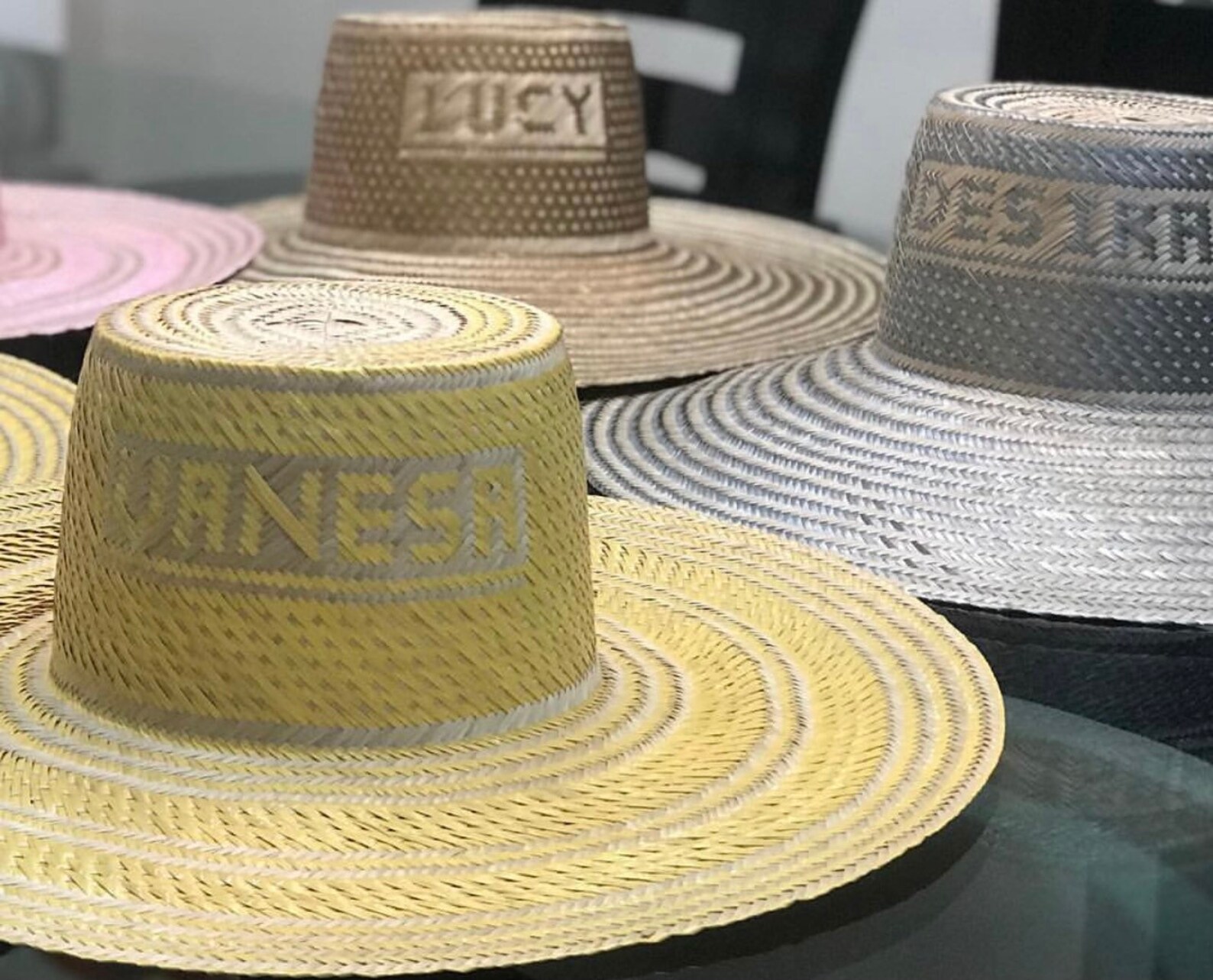 Personalized Straw Sun Hats With Initials or Phrases Wayuu Etsy