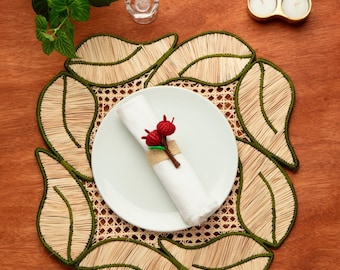 Leaf iraca/Raffia Placemat - 15in