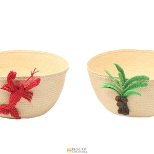 Lobster & Palm baskets/bowls Iraca Raffia