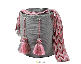 Sac à bandoulière Wayuu Mochila gris unicolore - Qualité supérieure