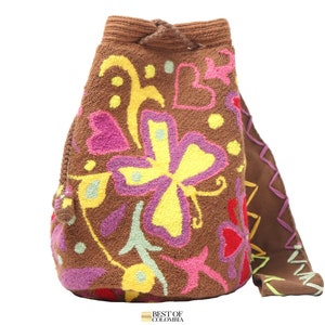 Mochila Wayuu Grande Encanto Mirabel - Bandolera Tejida a Crochet Inspirada en Encanto / Carteras Etnicas, Bolsos Artesanales, Artesania Colombiana