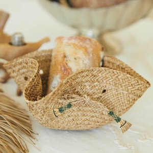 Woven Iraca/Straw Bread Basket Small & Large image 1