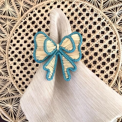 Colorfull Bow Tie Napkin Ring 10 Colors Etsy