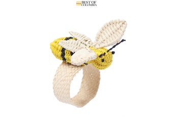 Bee Iraca/Straw Napkin Ring [set of 6 ]