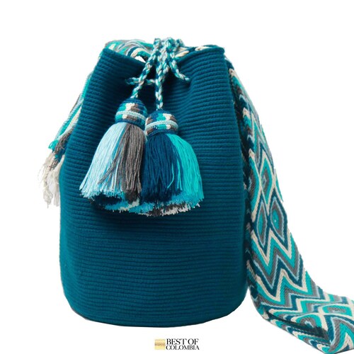 Blue Jean Wayuu Mochila Bag With Special Tassels Large - Etsy