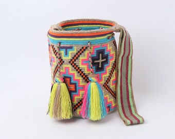 Mochila Wayuu PREMIUM Bolsos cruzados grandes hechos a crochet