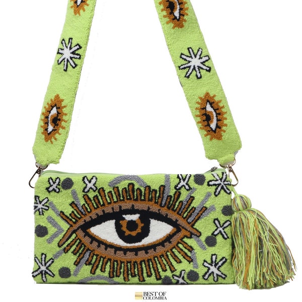 Clutch Mint Evil Eye + Correa Desmontable