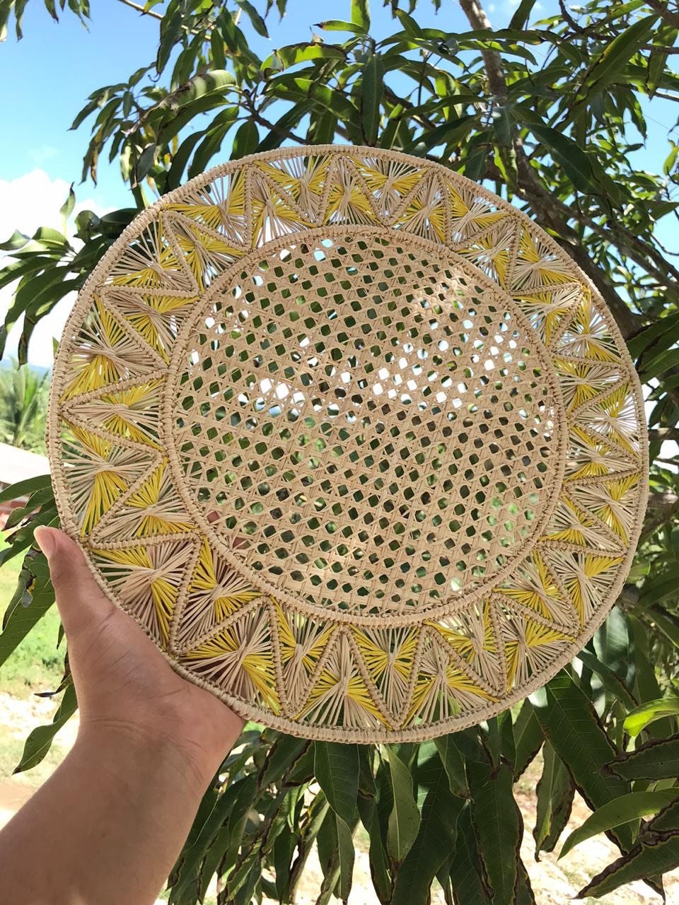 Iraca palm Placemats 2Colors Pyramid Style Etsy