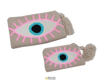 Eye Clutches - Wayuu Fuzzy Clutch Natural Color