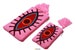 Wayuu Fuzzy Clutch - Pink Evil Eye Hand woven 