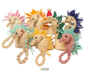 Seahorse Iraca Napkin Ring 7+ colors