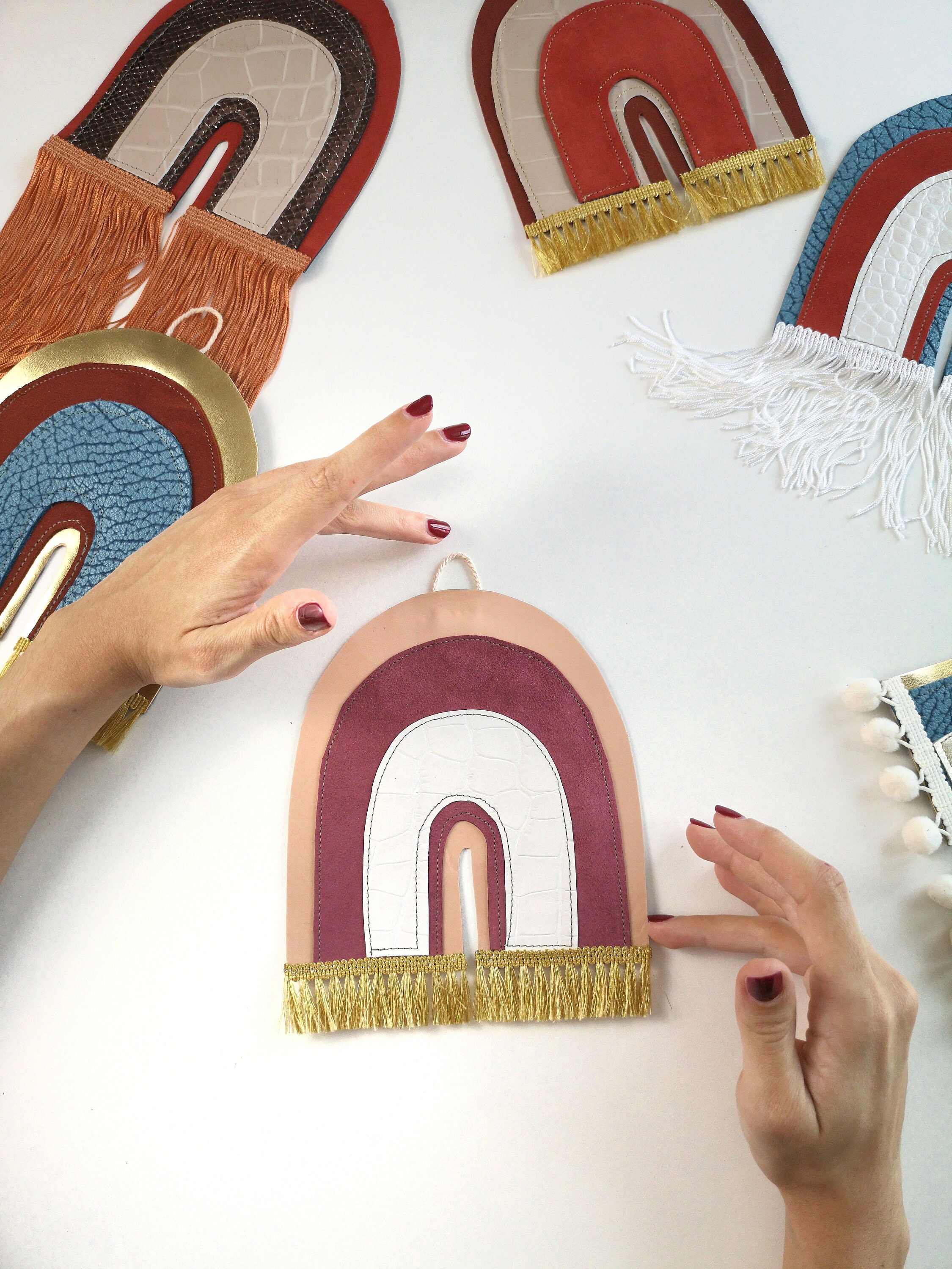 Boho Rainbow Wall Hanging Boho Wall Hanging Pink Rainbow Etsy