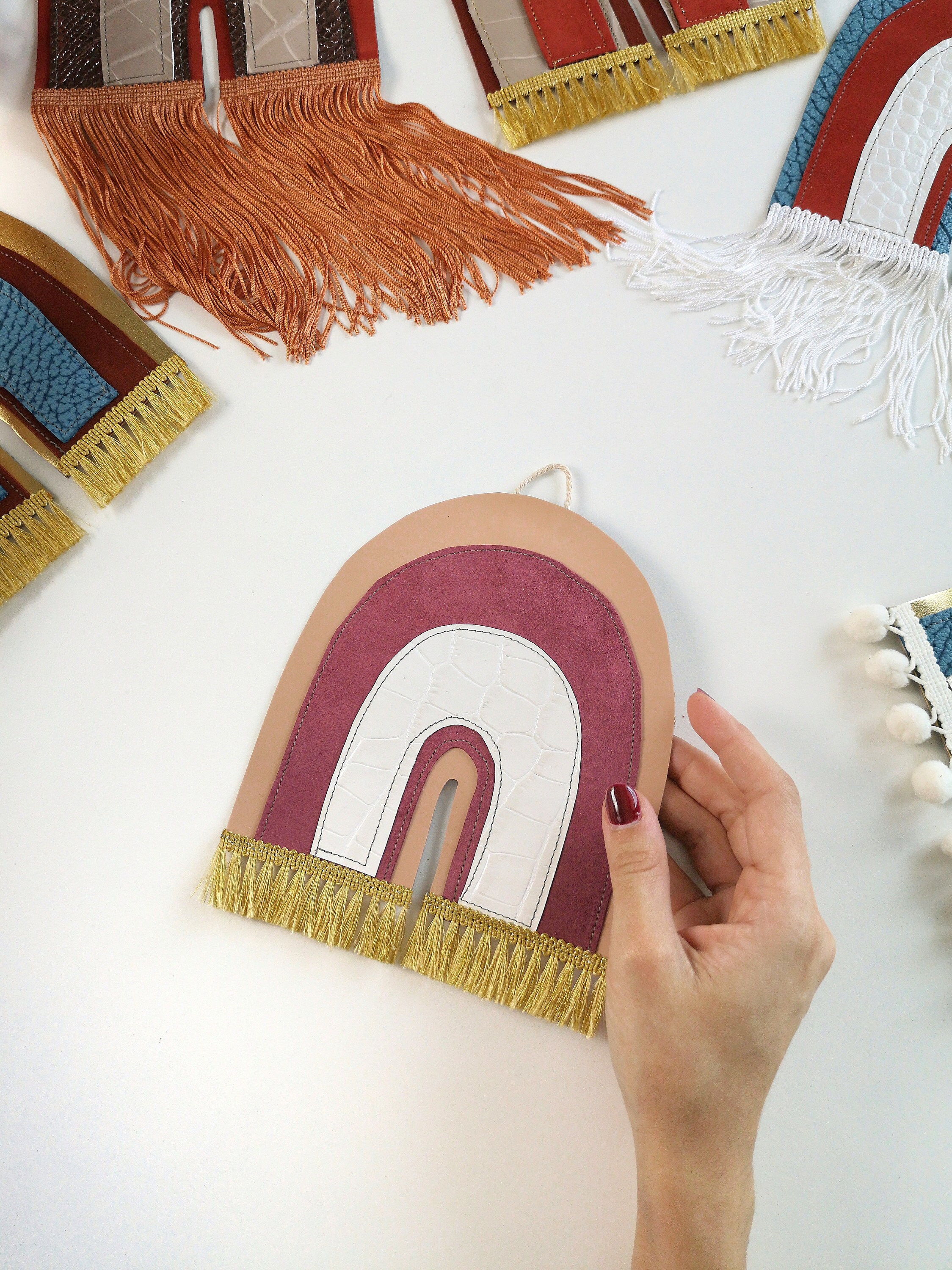 Boho Rainbow Wall Hanging Boho Wall Hanging Pink Rainbow Etsy