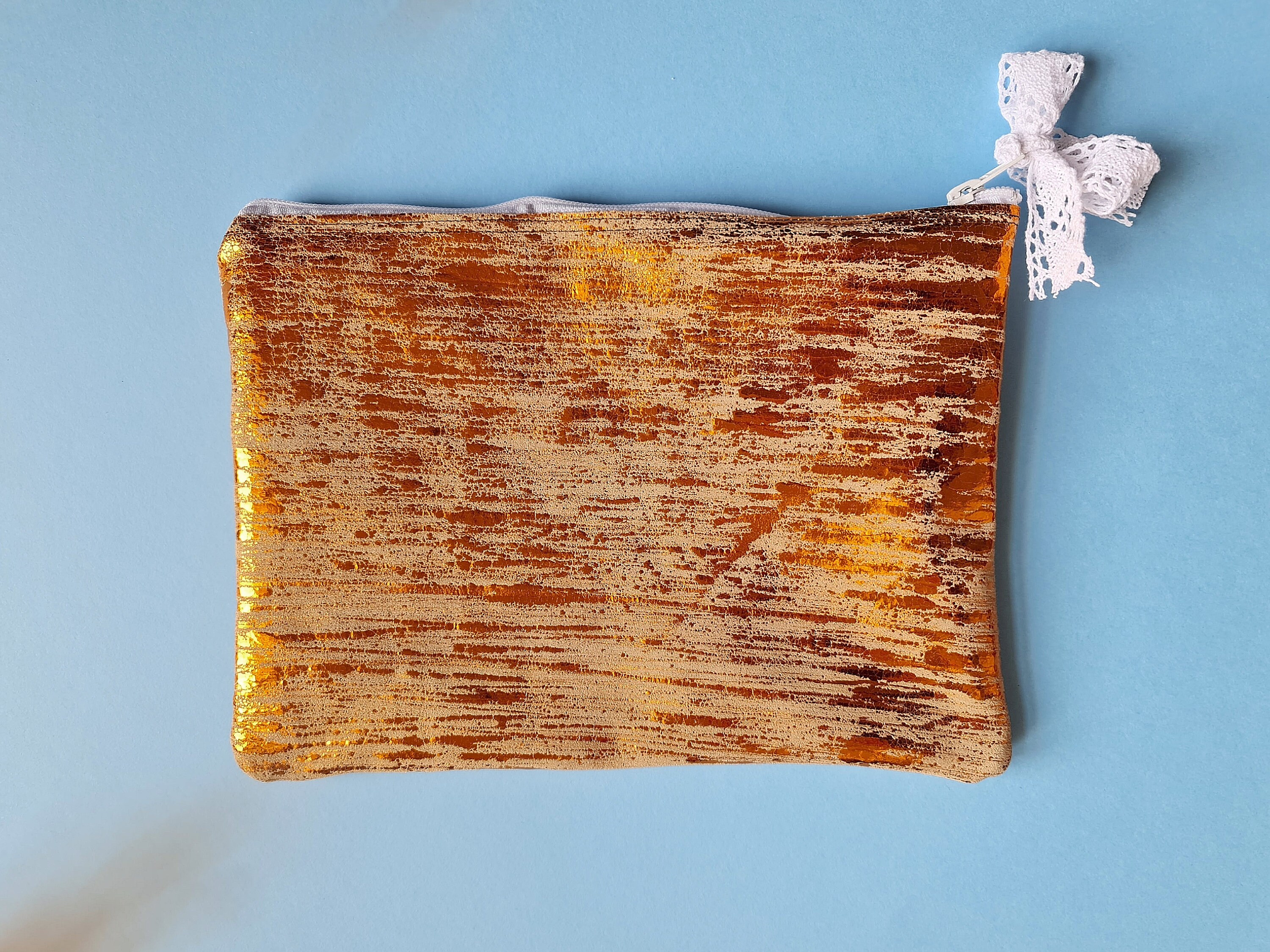 Clutch bag in bright orange leather clutch bag with hand Etsy