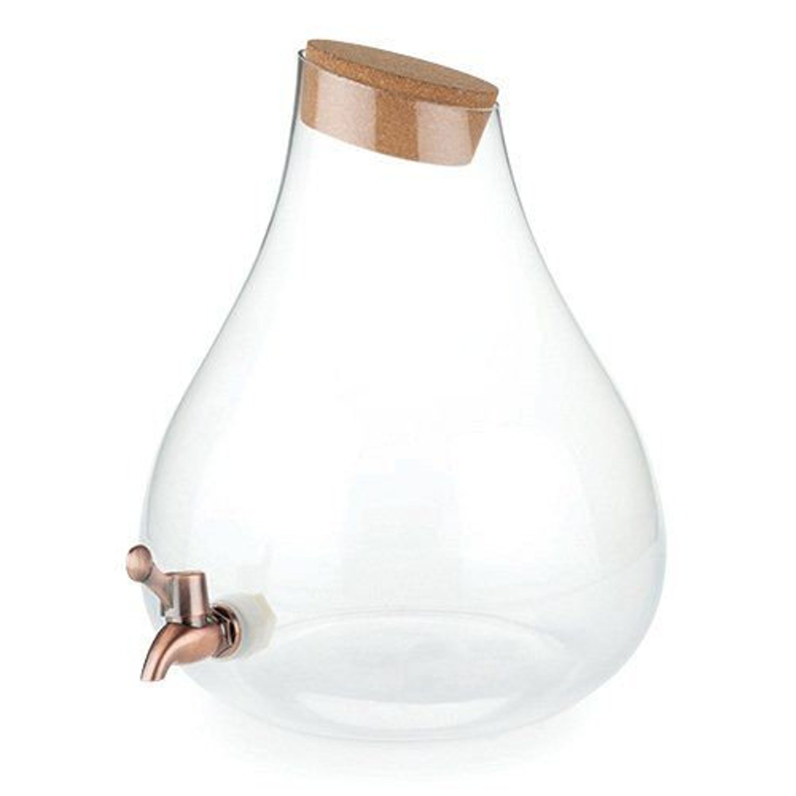 Teardrop Glass Beverage Dispenser with Cork Top Etsy