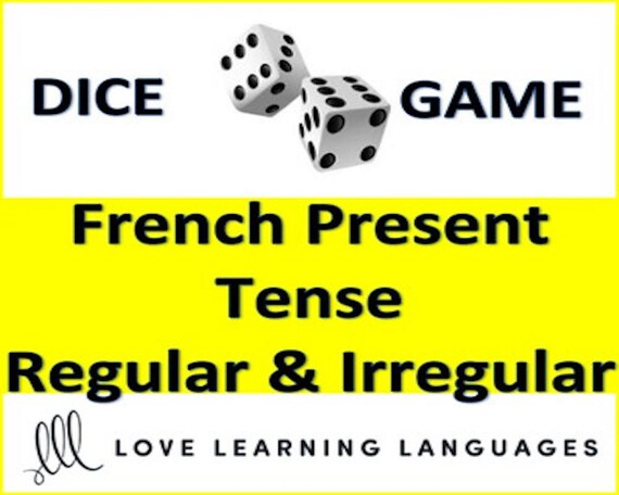 Dice Game Regular And Irregular French Verbs In Present Etsy