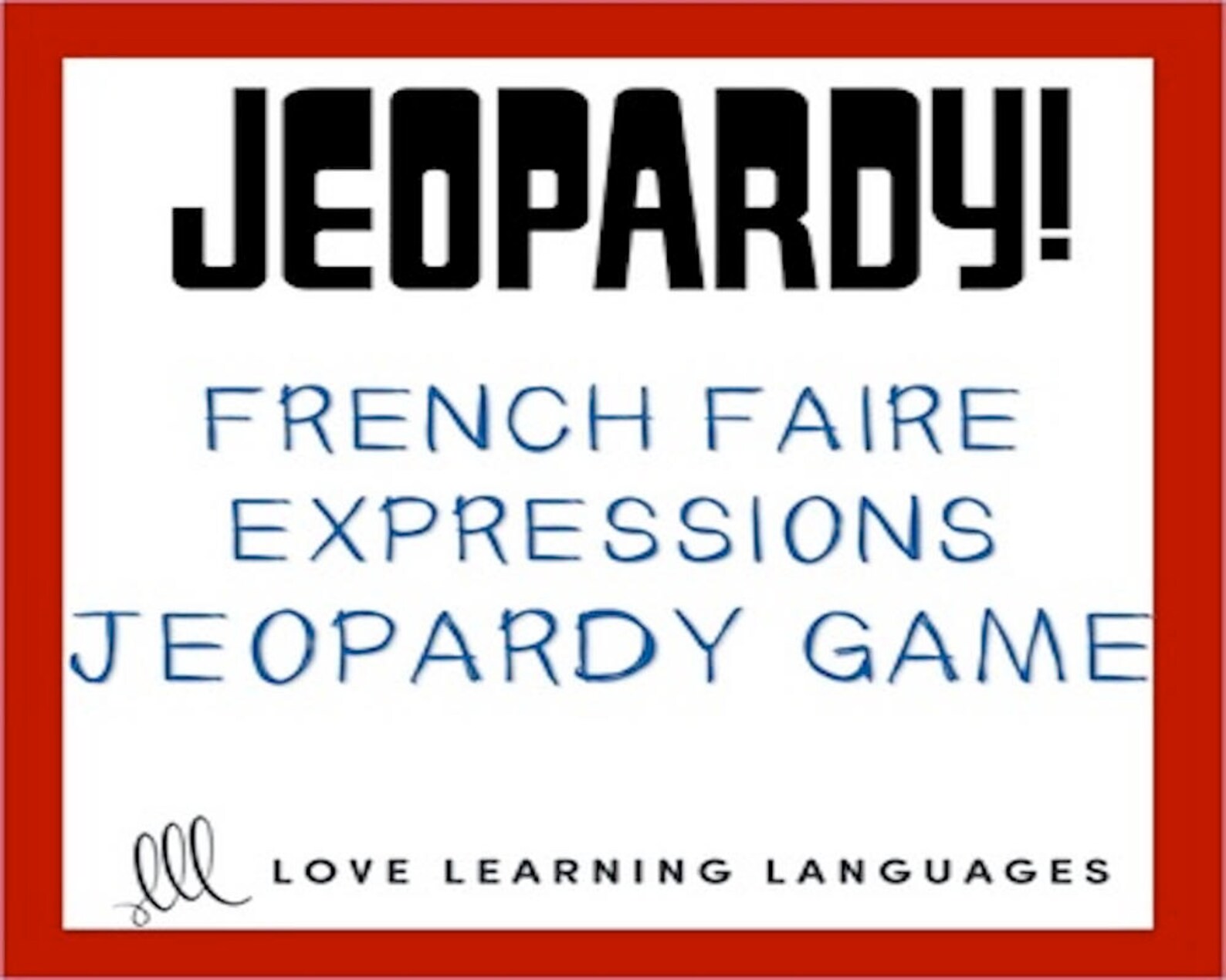 French FAIRE Expressions Review Jeopardy Game Homeschool Etsy