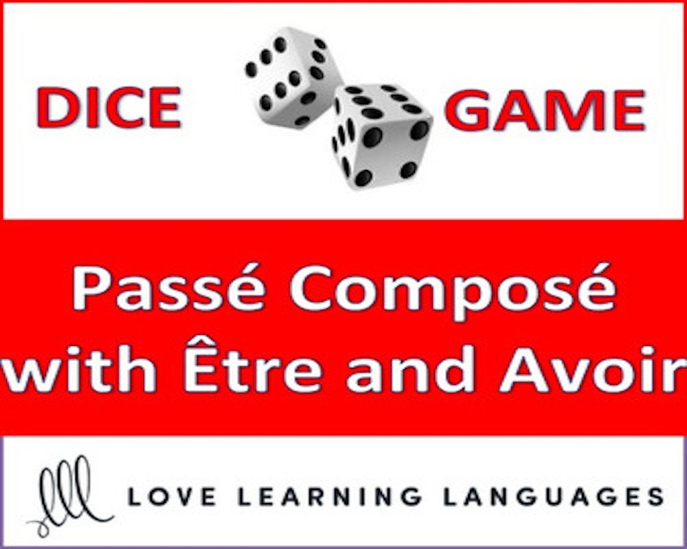 Dice Game French Passe Compose With Etre And Avoir Jeu De Etsy