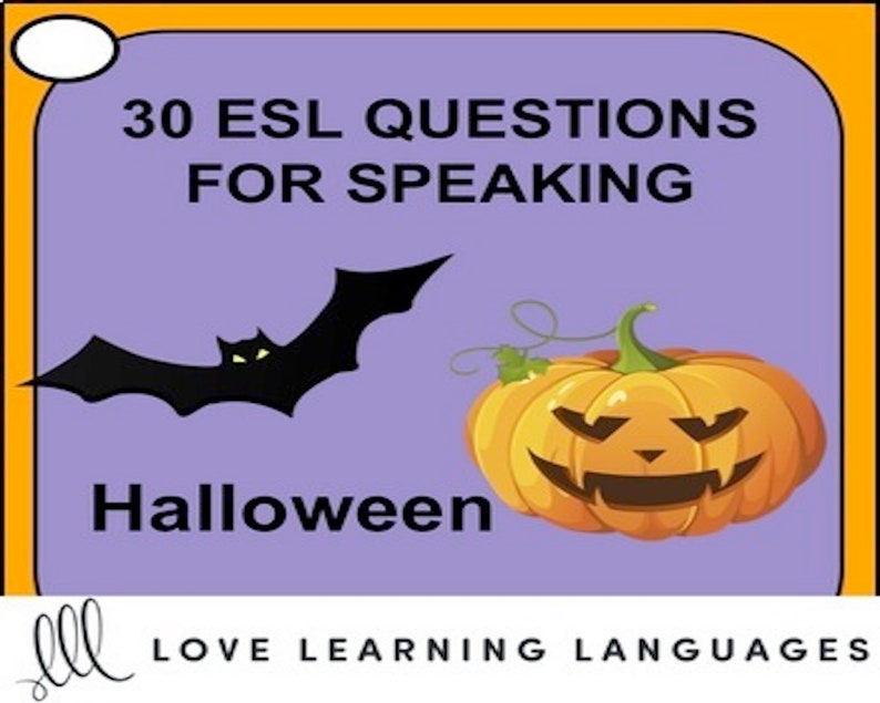 ESL or party game Halloween Speaking Prompts