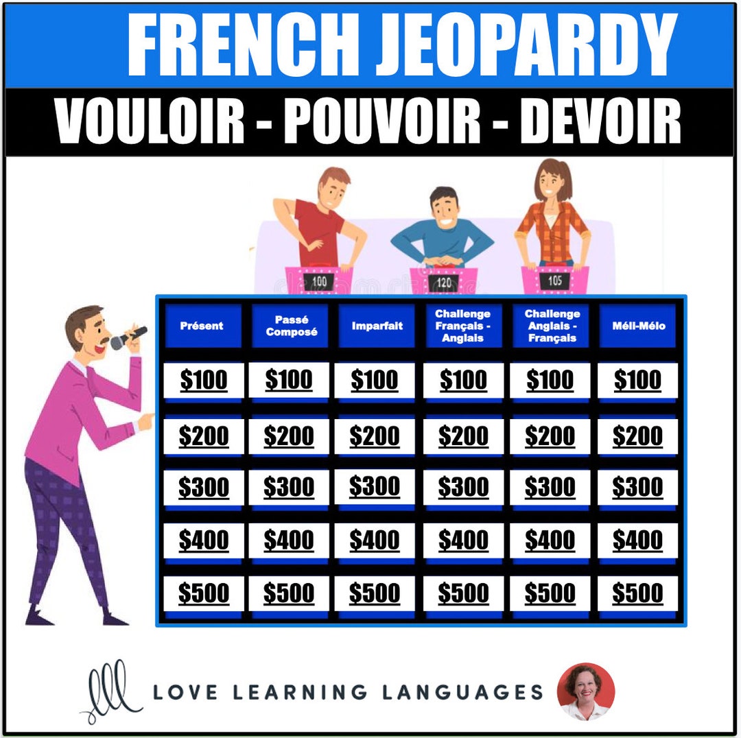 French Verbs Vouloir Pouvoir Devoir Present Tense Jeopardy Style Review