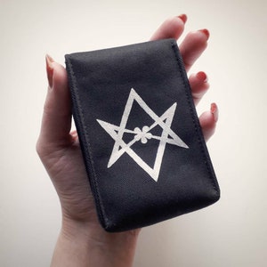 Bolsa de Tarot Unicursal Hexagrama, Estuche para cartas personalizado pintado a mano, ¡Varias opciones de tamaño y color!