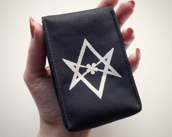 Tarottas Unicursal hexagram, handgeschilderd aangepaste kaarthouder, meerdere maten en kleuropties!