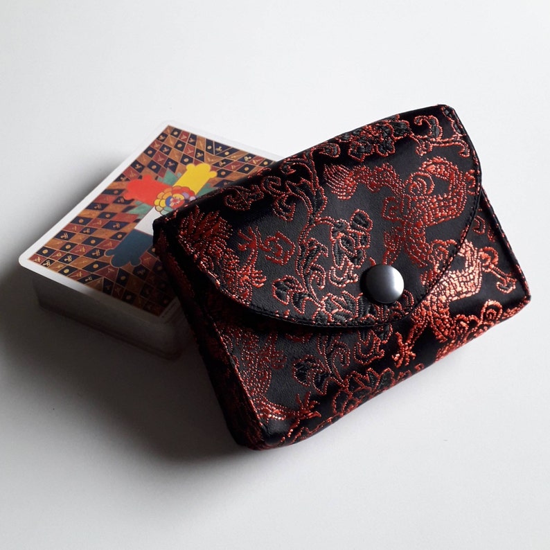 Chinese dragon tarot bag Tarot case Dragon brocade Custom tarot case Brocade Oracle bag