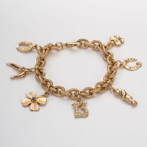 Pulsera de oro para mujer, pulseras con dijes, pulseras con dijes, pulsera de trébol para mujer, pulsera de la suerte, pulseras con medallas de oro