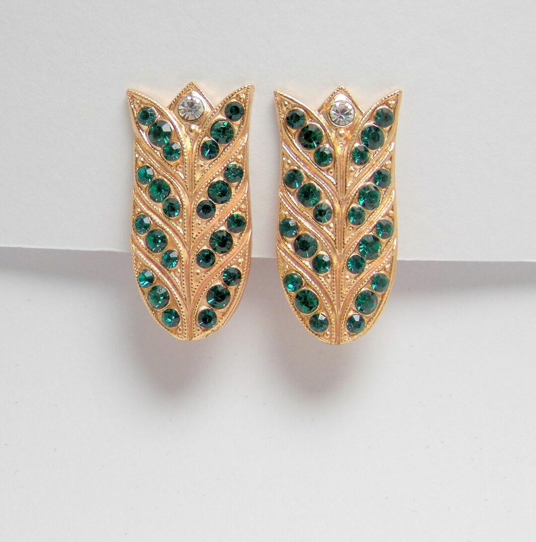 Clip Earrings, Wheat Ears Earrings, Vintage Style Clip Earrings