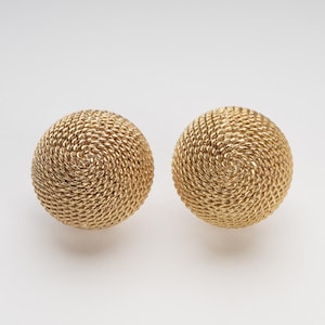 Orecchini filigrana sarda stile, orecchini clip ovali oro, orecchini a clip senza buco oro, orecchini grandi clip, orecchini bottoni vintage