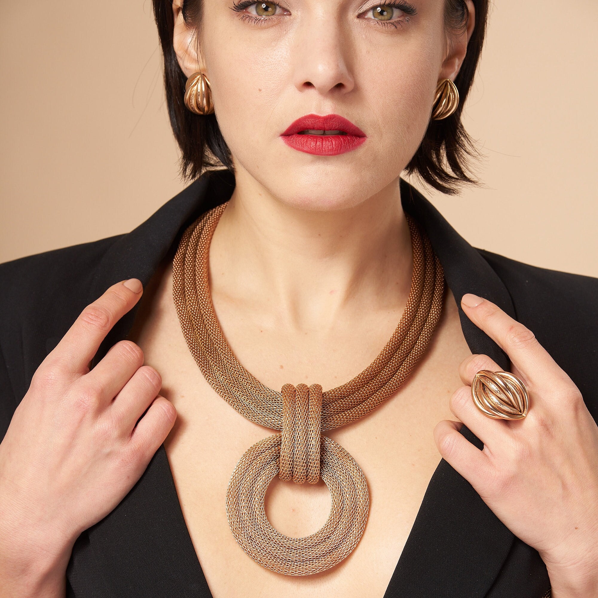 Collana Girocollo Grossa Oro Donna - Gioiello Etnico Africano Statement - Collana In Metallo Leggero E Anti-Sensibile Per Feste E Matrimoni - 2
