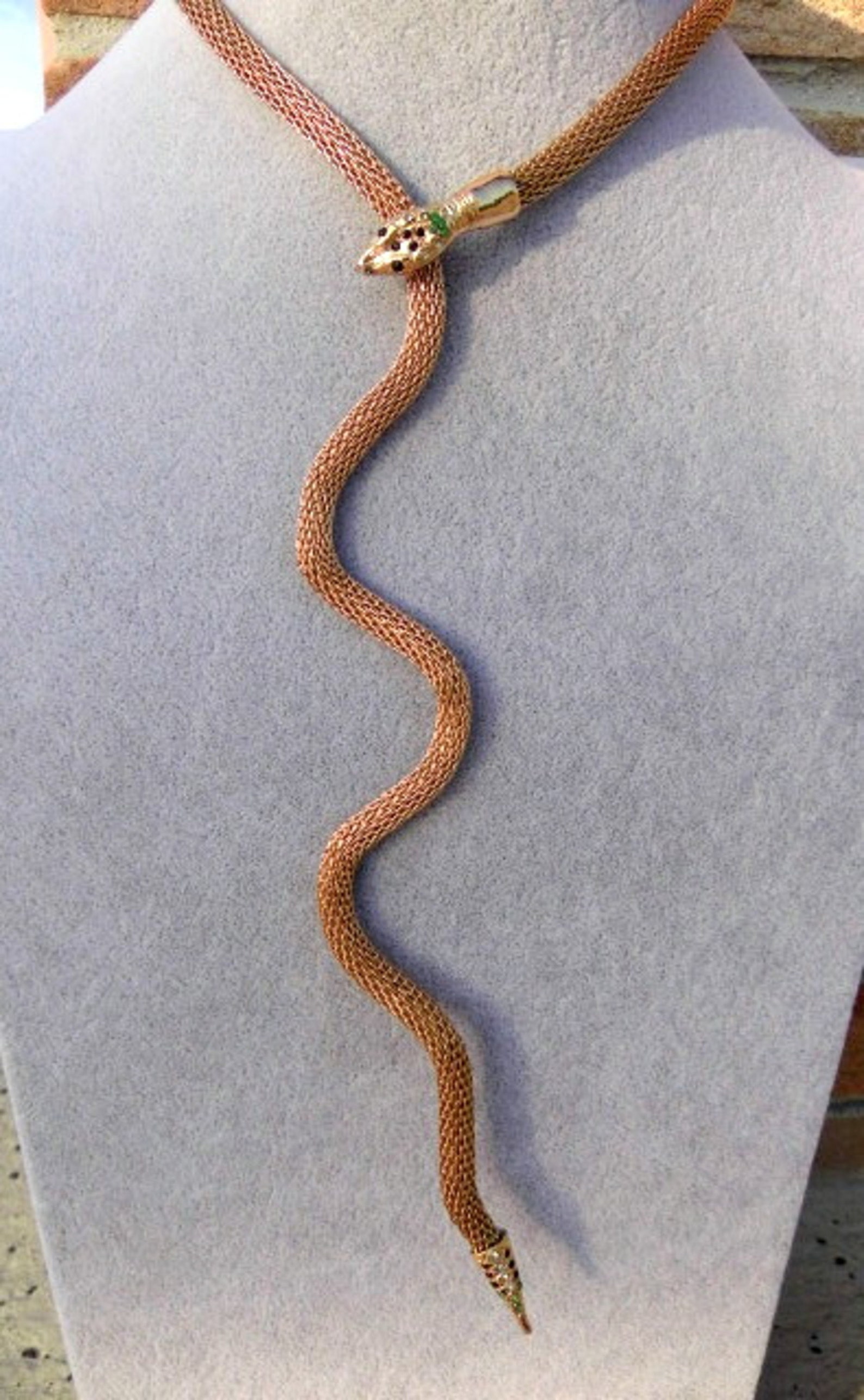 Collana donna lunga serpente gioiello forma di serpe dorato | Etsy