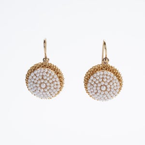 Semplici orecchini perle, antichi vittoriani orecchini, vintage perle orecchini, Tudor gioielli vintage, edoardiani orecchini ispirati, oro