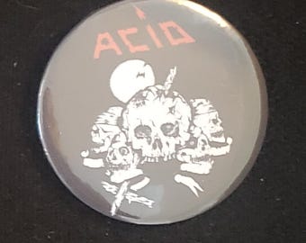 Acid large round button pin badge