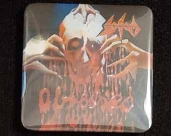 Sodom square pin badge button