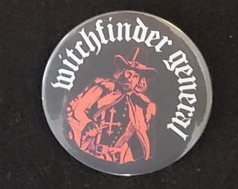 witchfinder General large round pin badge button