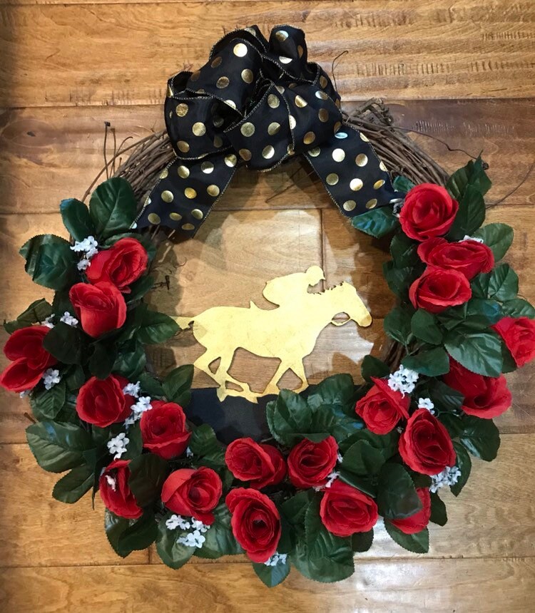 Derby Wreath Horse Racing Wreath Run for the Roses Wreath Etsy